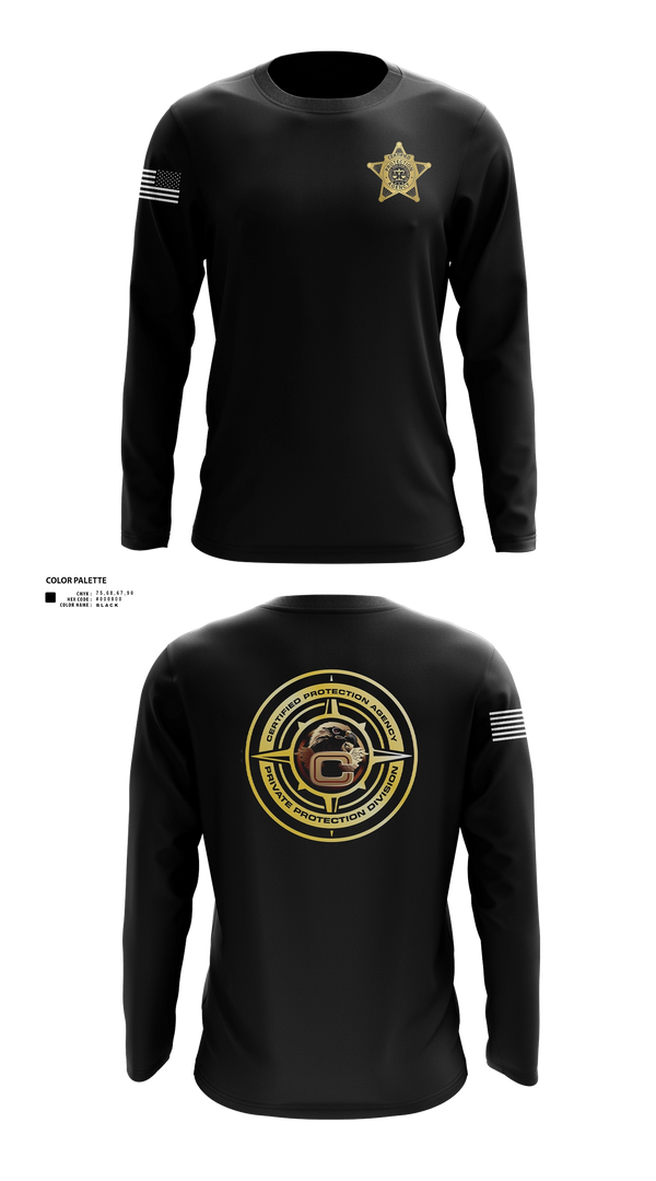 Long Sleeve Performance Shirt, Certified Protection Agency, Navy, Teamtime, Team time, sublimation, custom sports apparel, team uniforms, spirit wear, spiritwear, sports uniforms, custom shirts, team store, custom team store, fundraiser sports, apparel fundraiser