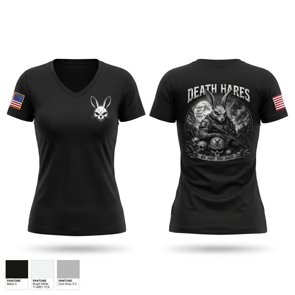 Womens Short Sleeve Vneck Shirt, Death Hares, Army, Teamtime, Team time, sublimation, custom sports apparel, team uniforms, spirit wear, spiritwear, sports uniforms, custom shirts, team store, custom team store, fundraiser sports, apparel fundraiser