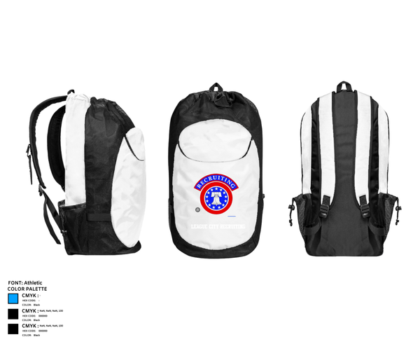 Gear Bag, LEAGUE CITY RECRUITING, Army, Teamtime, Team time, sublimation, custom sports apparel, team uniforms, spirit wear, spiritwear, sports uniforms, custom shirts, team store, custom team store, fundraiser sports, apparel fundraiser