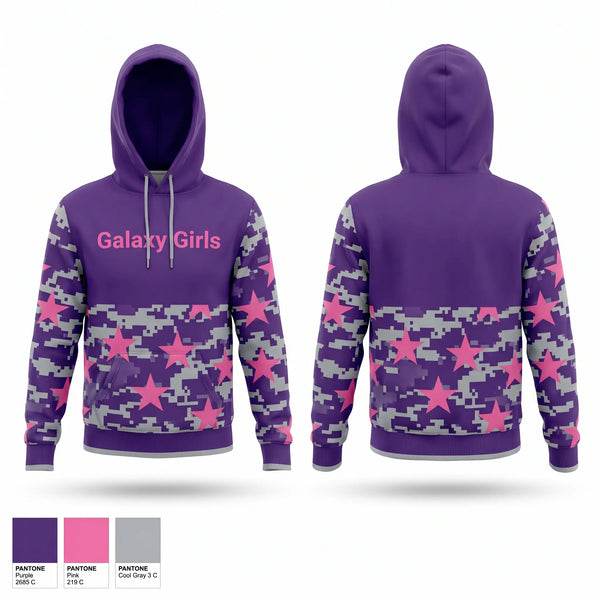 Hoodie, Galaxy Girls, Women's Soccer, Teamtime, Team time, sublimation, custom sports apparel, team uniforms, spirit wear, spiritwear, sports uniforms, custom shirts, team store, custom team store, fundraiser sports, apparel fundraiser