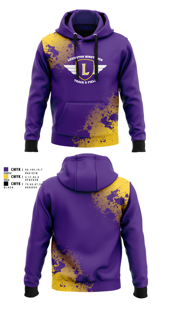 Hoodie, Lexington Minutemen, Track & Field, Teamtime, Team time, sublimation, custom sports apparel, team uniforms, spirit wear, spiritwear, sports uniforms, custom shirts, team store, custom team store, fundraiser sports, apparel fundraiser