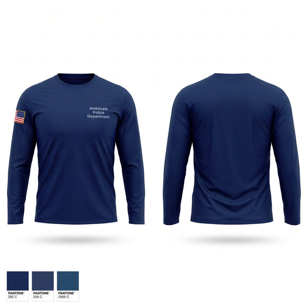 Long Sleeve Performance Shirt, Andalusia Police Department, Police, Teamtime, Team time, sublimation, custom sports apparel, team uniforms, spirit wear, spiritwear, sports uniforms, custom shirts, team store, custom team store, fundraiser sports, apparel fundraiser