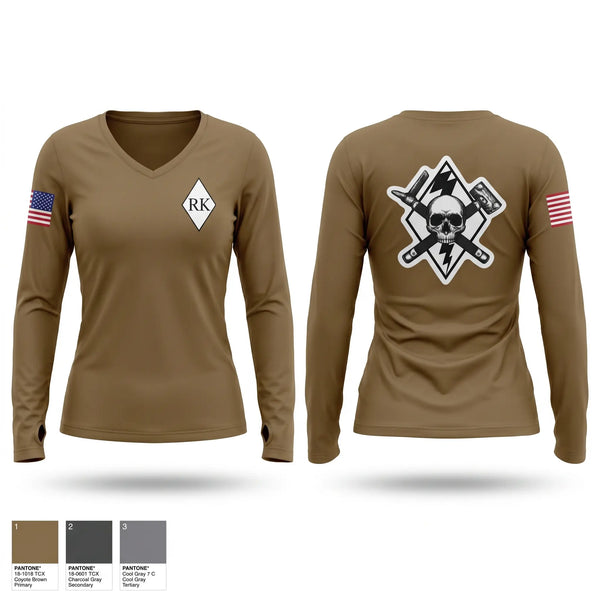 Womens Long Sleeve Vneck Shirt, 3rd Platoon Cco 2-37 AR, Army, Teamtime, Team time, sublimation, custom sports apparel, team uniforms, spirit wear, spiritwear, sports uniforms, custom shirts, team store, custom team store, fundraiser sports, apparel fundraiser