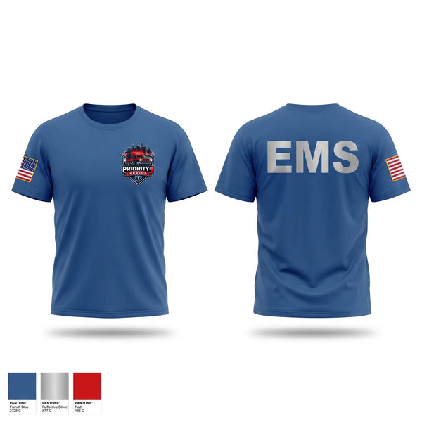 Old School Cotton Feel Shirt, Priority 1 Rescue, EMS/EMT, Teamtime, Team time, sublimation, custom sports apparel, team uniforms, spirit wear, spiritwear, sports uniforms, custom shirts, team store, custom team store, fundraiser sports, apparel fundraiser