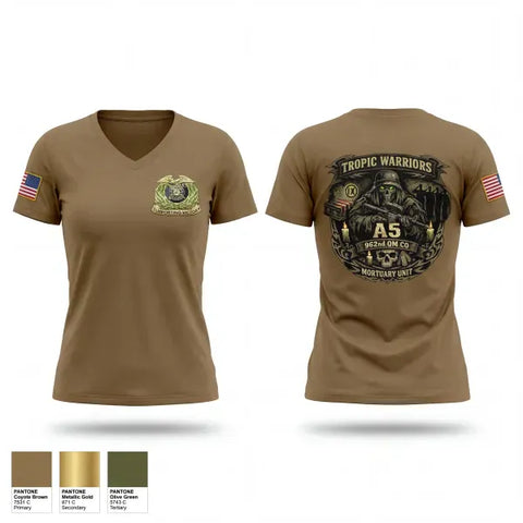 Womens Short Sleeve Vneck Shirt, 962nd QM CO A5, Army, Teamtime, Team time, sublimation, custom sports apparel, team uniforms, spirit wear, spiritwear, sports uniforms, custom shirts, team store, custom team store, fundraiser sports, apparel fundraiser