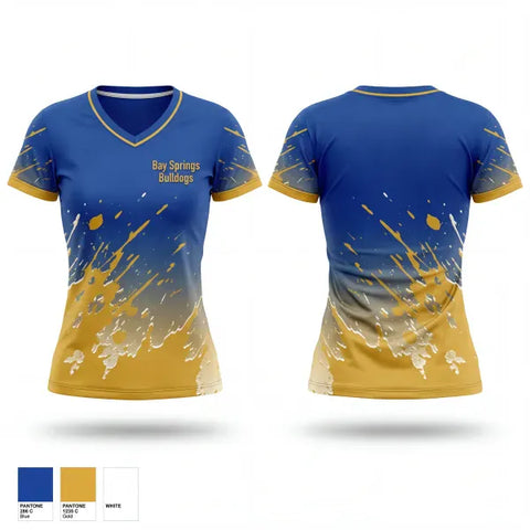 Womens Short Sleeve Vneck Shirt, Bay Springs Bulldogs, Baseball, Teamtime, Team time, sublimation, custom sports apparel, team uniforms, spirit wear, spiritwear, sports uniforms, custom shirts, team store, custom team store, fundraiser sports, apparel fundraiser