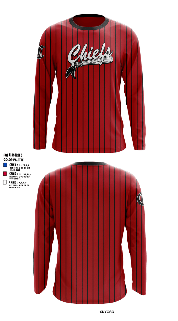 Long Sleeve Performance Shirt, Chiefs, Baseball, Teamtime, Team time, sublimation, custom sports apparel, team uniforms, spirit wear, spiritwear, sports uniforms, custom shirts, team store, custom team store, fundraiser sports, apparel fundraiser
