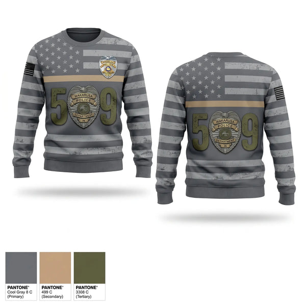 Crew Neck Sweatshirt, Wakarusa, Police, Teamtime, Team time, sublimation, custom sports apparel, team uniforms, spirit wear, spiritwear, sports uniforms, custom shirts, team store, custom team store, fundraiser sports, apparel fundraiser