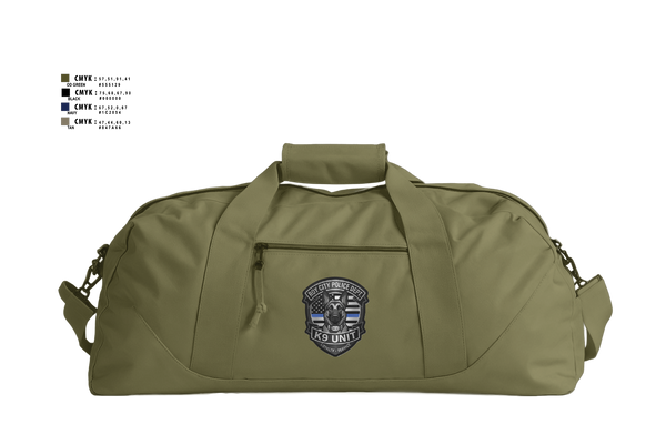 Duffle Bag, Roy Cit Police K9, Police, Teamtime, Team time, sublimation, custom sports apparel, team uniforms, spirit wear, spiritwear, sports uniforms, custom shirts, team store, custom team store, fundraiser sports, apparel fundraiser