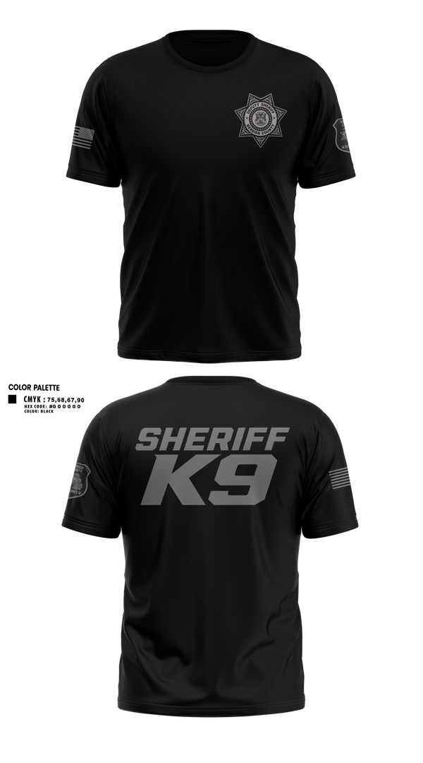 Old School Cotton Feel Shirt, Sheriff K9, Police, Teamtime, Team time, sublimation, custom sports apparel, team uniforms, spirit wear, spiritwear, sports uniforms, custom shirts, team store, custom team store, fundraiser sports, apparel fundraiser