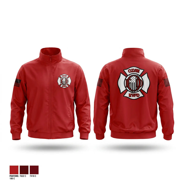 Windbreaker, Ozan Rural Volunteer Fire Dept, Fire Department, Teamtime, Team time, sublimation, custom sports apparel, team uniforms, spirit wear, spiritwear, sports uniforms, custom shirts, team store, custom team store, fundraiser sports, apparel fundraiser