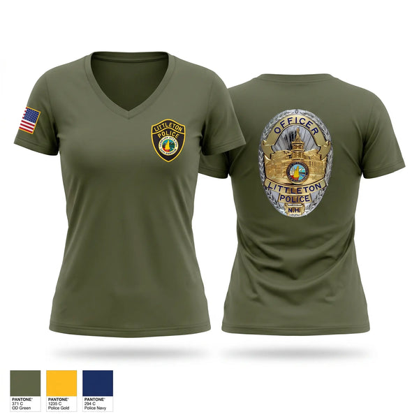 Womens Short Sleeve Vneck Shirt, Littleton NH Police Department, Police, Teamtime, Team time, sublimation, custom sports apparel, team uniforms, spirit wear, spiritwear, sports uniforms, custom shirts, team store, custom team store, fundraiser sports, apparel fundraiser