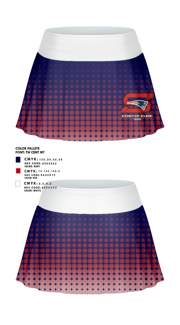 Skort, Schenectady Belmont Football & Cheer, , Teamtime, Team time, sublimation, custom sports apparel, team uniforms, spirit wear, spiritwear, sports uniforms, custom shirts, team store, custom team store, fundraiser sports, apparel fundraiser