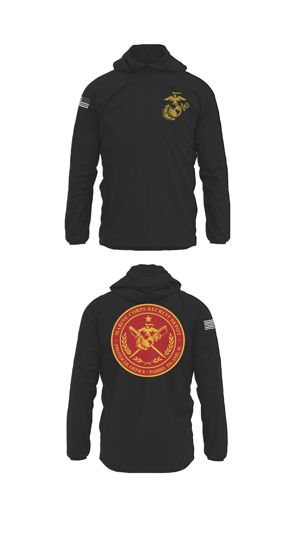 Windbreaker, MCRD Parris Island Protocol Office, Marines, Teamtime, Team time, sublimation, custom sports apparel, team uniforms, spirit wear, spiritwear, sports uniforms, custom shirts, team store, custom team store, fundraiser sports, apparel fundraiser