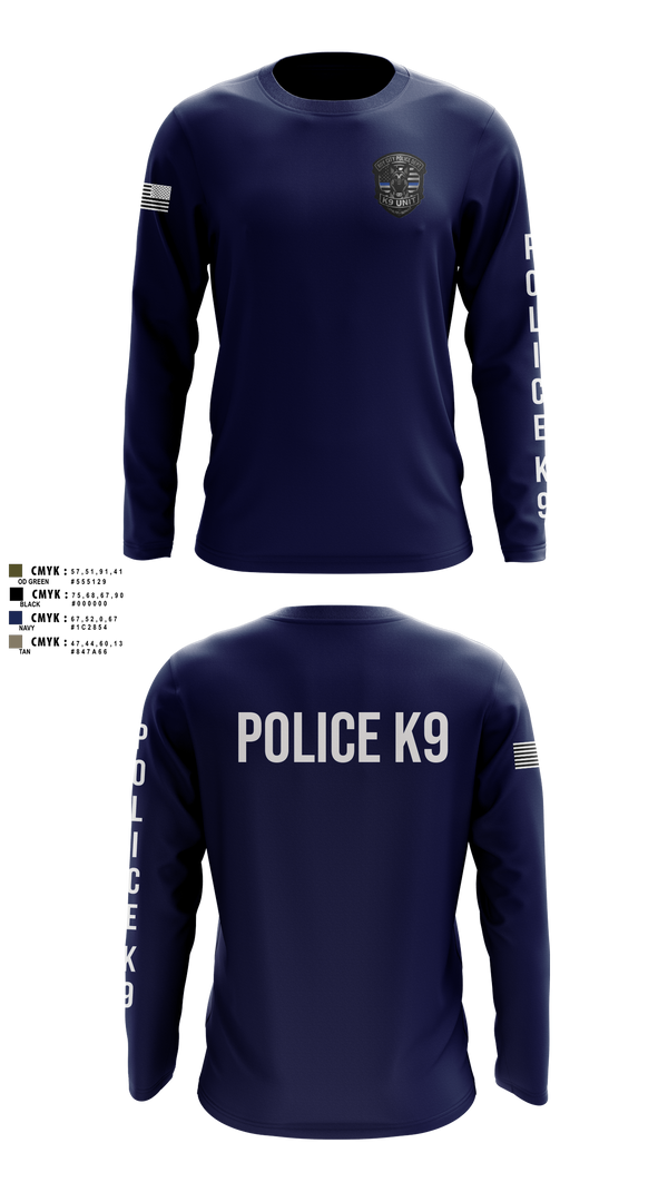 Long Sleeve Performance Shirt, Roy Cit Police K9, Police, Teamtime, Team time, sublimation, custom sports apparel, team uniforms, spirit wear, spiritwear, sports uniforms, custom shirts, team store, custom team store, fundraiser sports, apparel fundraiser