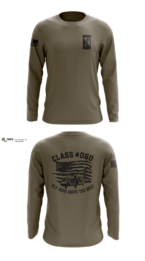 Long Sleeve Performance Shirt, 1-222nd Aviation Regiment, Army, Teamtime, Team time, sublimation, custom sports apparel, team uniforms, spirit wear, spiritwear, sports uniforms, custom shirts, team store, custom team store, fundraiser sports, apparel fundraiser