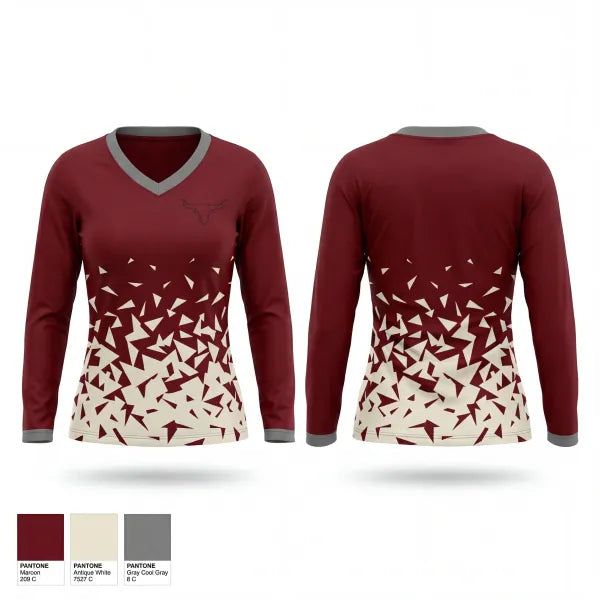 Womens Long Sleeve Vneck Shirt, Johnson county longhorns, Women's Basketball, Teamtime, Team time, sublimation, custom sports apparel, team uniforms, spirit wear, spiritwear, sports uniforms, custom shirts, team store, custom team store, fundraiser sports, apparel fundraiser