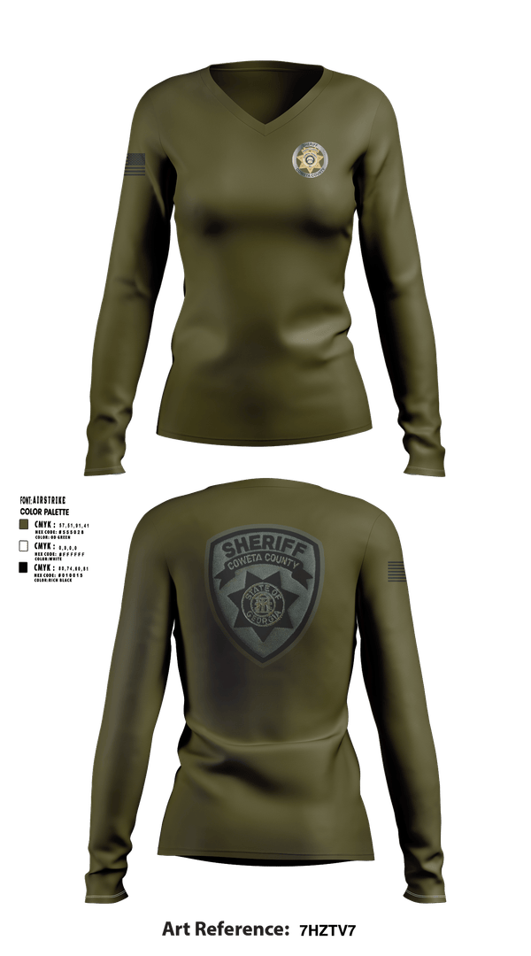 Womens Long Sleeve Vneck Shirt, School Resource Officer, Police, Teamtime, Team time, sublimation, custom sports apparel, team uniforms, spirit wear, spiritwear, sports uniforms, custom shirts, team store, custom team store, fundraiser sports, apparel fundraiser