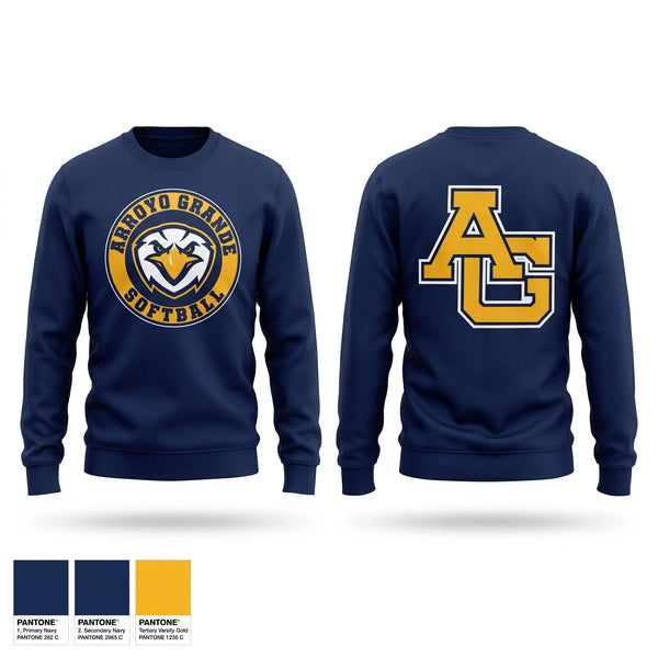 Crew Neck Sweatshirt, Arroyo Grande Eagles, Softball, Teamtime, Team time, sublimation, custom sports apparel, team uniforms, spirit wear, spiritwear, sports uniforms, custom shirts, team store, custom team store, fundraiser sports, apparel fundraiser