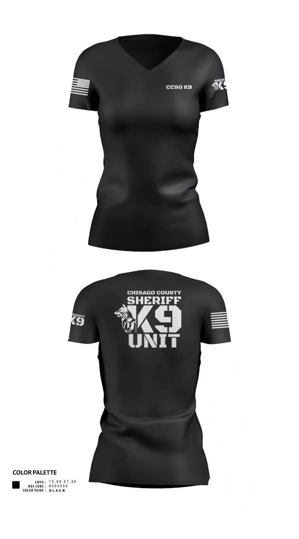 Womens Short Sleeve Vneck Shirt, Chisago County K9 Unit, , Teamtime, Team time, sublimation, custom sports apparel, team uniforms, spirit wear, spiritwear, sports uniforms, custom shirts, team store, custom team store, fundraiser sports, apparel fundraiser