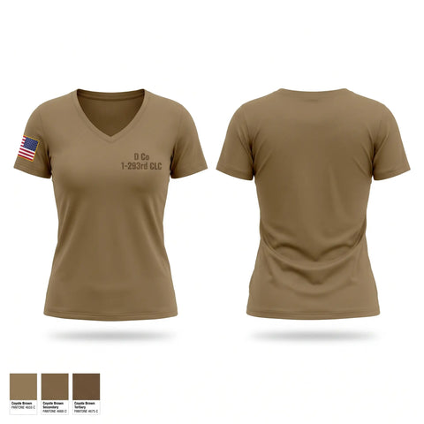 Womens Short Sleeve Vneck Shirt, D Co. 1/293rd CLC, Army, Teamtime, Team time, sublimation, custom sports apparel, team uniforms, spirit wear, spiritwear, sports uniforms, custom shirts, team store, custom team store, fundraiser sports, apparel fundraiser