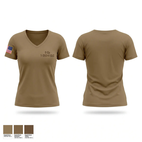 Womens Short Sleeve Vneck Shirt, D Co. 1/293rd CLC, Army, Teamtime, Team time, sublimation, custom sports apparel, team uniforms, spirit wear, spiritwear, sports uniforms, custom shirts, team store, custom team store, fundraiser sports, apparel fundraiser
