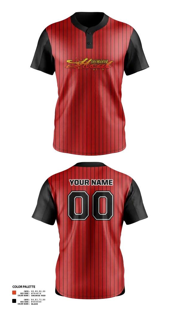 Two Button Softball Jersey, Delmarva Heat, Softball, Teamtime, Team time, sublimation, custom sports apparel, team uniforms, spirit wear, spiritwear, sports uniforms, custom shirts, team store, custom team store, fundraiser sports, apparel fundraiser