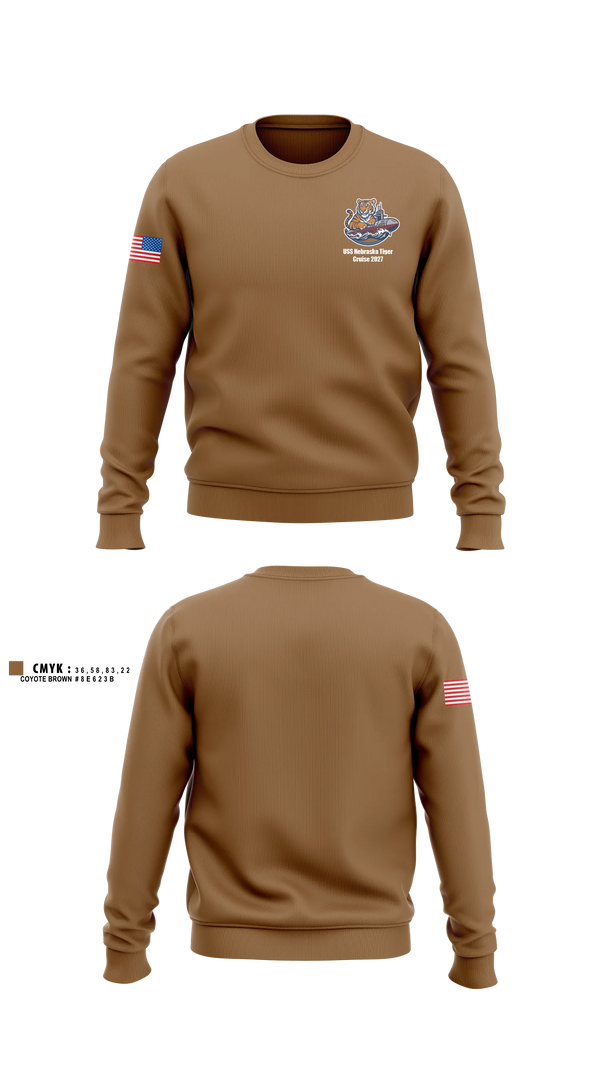 Crew Neck Sweatshirt, USS NEB GOLD TIGER CRUISE 27, Navy, Teamtime, Team time, sublimation, custom sports apparel, team uniforms, spirit wear, spiritwear, sports uniforms, custom shirts, team store, custom team store, fundraiser sports, apparel fundraiser