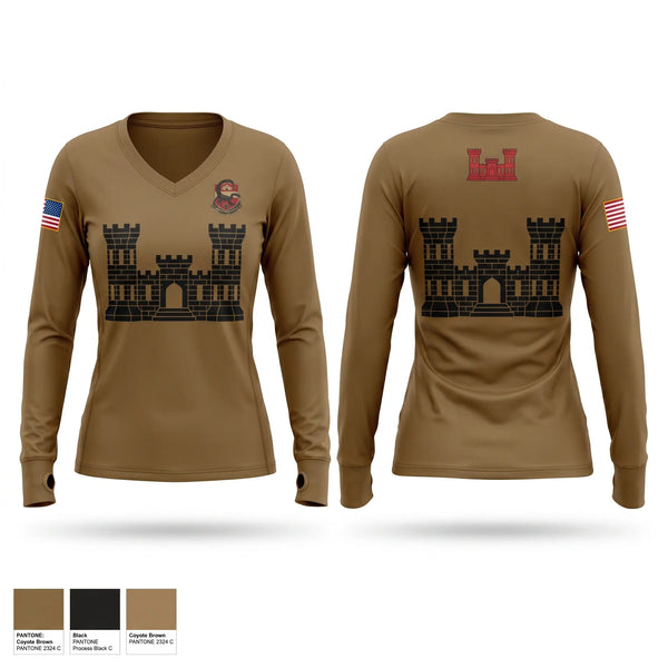Womens Long Sleeve Vneck Shirt, 315 EN BN, Army, Teamtime, Team time, sublimation, custom sports apparel, team uniforms, spirit wear, spiritwear, sports uniforms, custom shirts, team store, custom team store, fundraiser sports, apparel fundraiser