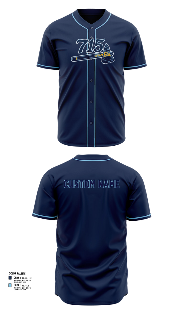 Full Button Baseball Jersey, 715 Hammers, Baseball, Teamtime, Team time, sublimation, custom sports apparel, team uniforms, spirit wear, spiritwear, sports uniforms, custom shirts, team store, custom team store, fundraiser sports, apparel fundraiser