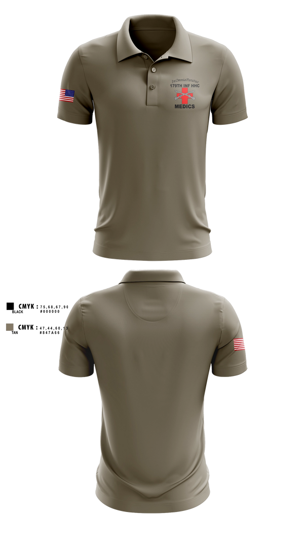 Long Sleeve Performance Polo, 179 HHC Medics, National Guard, Teamtime, Team time, sublimation, custom sports apparel, team uniforms, spirit wear, spiritwear, sports uniforms, custom shirts, team store, custom team store, fundraiser sports, apparel fundraiser