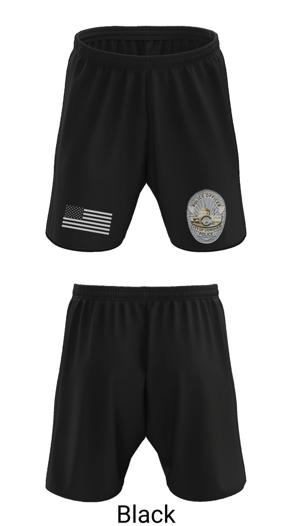 Athletic Shorts With Pockets, Conover PD, Police, Teamtime, Team time, sublimation, custom sports apparel, team uniforms, spirit wear, spiritwear, sports uniforms, custom shirts, team store, custom team store, fundraiser sports, apparel fundraiser