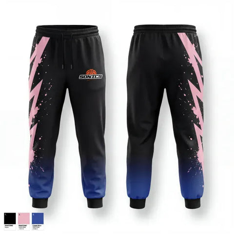 Sweatpants, Sonics, Women's Basketball, Teamtime, Team time, sublimation, custom sports apparel, team uniforms, spirit wear, spiritwear, sports uniforms, custom shirts, team store, custom team store, fundraiser sports, apparel fundraiser