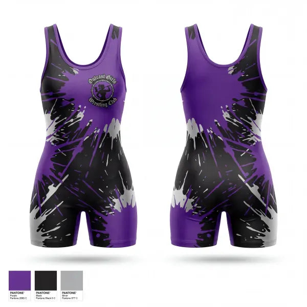 Wrestling Singlet, Outcast Girls Wrestling Club, Wrestling, Teamtime, Team time, sublimation, custom sports apparel, team uniforms, spirit wear, spiritwear, sports uniforms, custom shirts, team store, custom team store, fundraiser sports, apparel fundraiser