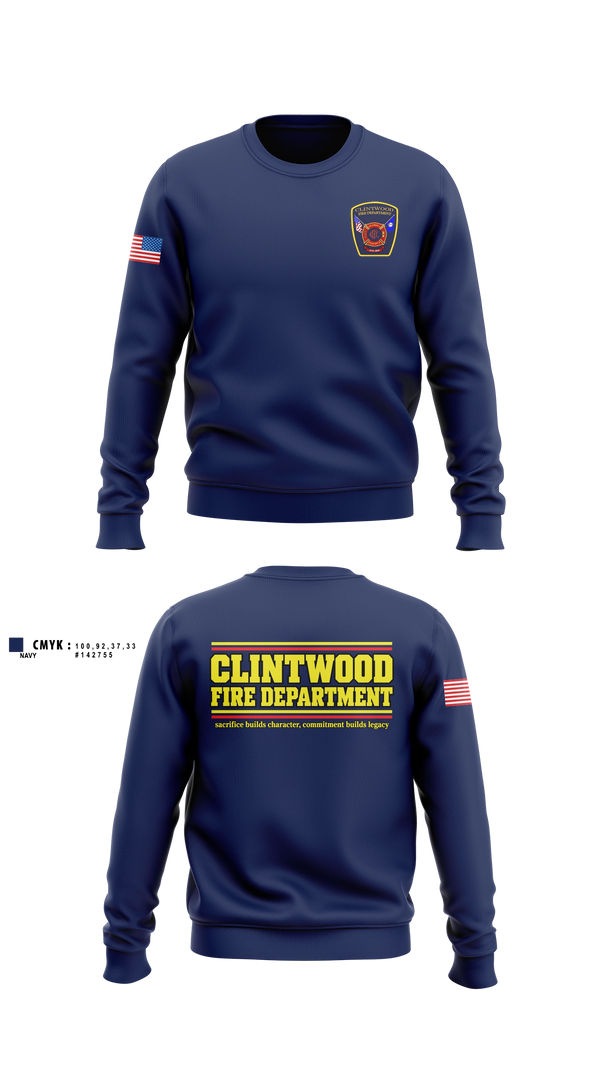 Crew Neck Sweatshirt, Clintwood Fire Department, Fire Department, Teamtime, Team time, sublimation, custom sports apparel, team uniforms, spirit wear, spiritwear, sports uniforms, custom shirts, team store, custom team store, fundraiser sports, apparel fundraiser