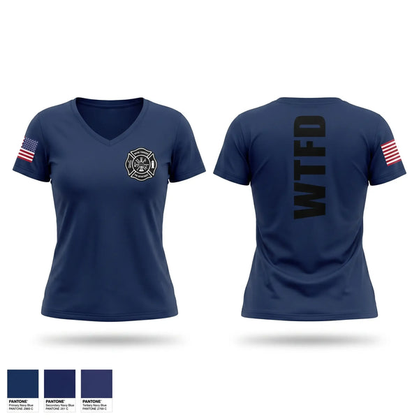 Womens Short Sleeve Vneck Shirt, Wayne Twp / Grass Creek Fire Dept, Fire Department, Teamtime, Team time, sublimation, custom sports apparel, team uniforms, spirit wear, spiritwear, sports uniforms, custom shirts, team store, custom team store, fundraiser sports, apparel fundraiser