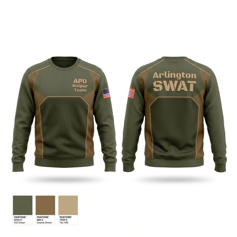 Crew Neck Sweatshirt, APD Sniper Team, Police, Teamtime, Team time, sublimation, custom sports apparel, team uniforms, spirit wear, spiritwear, sports uniforms, custom shirts, team store, custom team store, fundraiser sports, apparel fundraiser