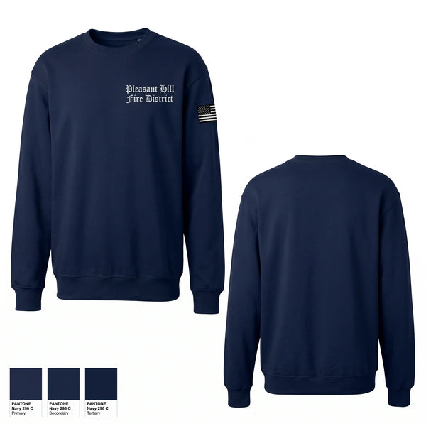 Crew Neck Sweatshirt, Pleasant Hill Fire District, Fire Department, Teamtime, Team time, sublimation, custom sports apparel, team uniforms, spirit wear, spiritwear, sports uniforms, custom shirts, team store, custom team store, fundraiser sports, apparel fundraiser