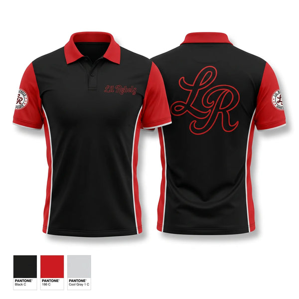 Short Sleeve Performance Polo, Lil Rebels GP, Softball, Teamtime, Team time, sublimation, custom sports apparel, team uniforms, spirit wear, spiritwear, sports uniforms, custom shirts, team store, custom team store, fundraiser sports, apparel fundraiser