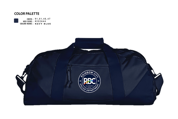 Duffle Bag, Rainbow City Police Department, Police, Teamtime, Team time, sublimation, custom sports apparel, team uniforms, spirit wear, spiritwear, sports uniforms, custom shirts, team store, custom team store, fundraiser sports, apparel fundraiser