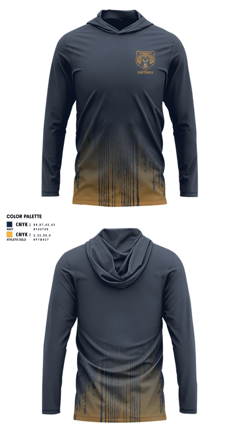 Long Sleeve Performance Shirt with hood, Lancaster High School Softball, Softball, Teamtime, Team time, sublimation, custom sports apparel, team uniforms, spirit wear, spiritwear, sports uniforms, custom shirts, team store, custom team store, fundraiser sports, apparel fundraiser