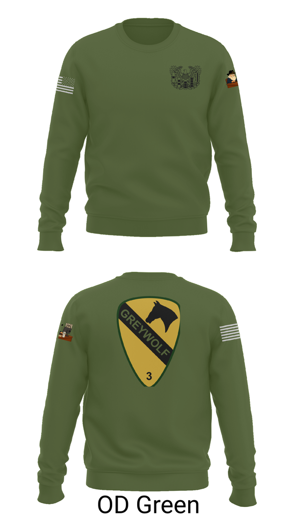 Crew Neck Sweatshirt, 1st cav Div 3abct, , Teamtime, Team time, sublimation, custom sports apparel, team uniforms, spirit wear, spiritwear, sports uniforms, custom shirts, team store, custom team store, fundraiser sports, apparel fundraiser