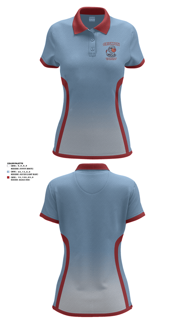 Womens Short Sleeve Performance Polo, Crismon Rattlers, Women's Basketball, Teamtime, Team time, sublimation, custom sports apparel, team uniforms, spirit wear, spiritwear, sports uniforms, custom shirts, team store, custom team store, fundraiser sports, apparel fundraiser