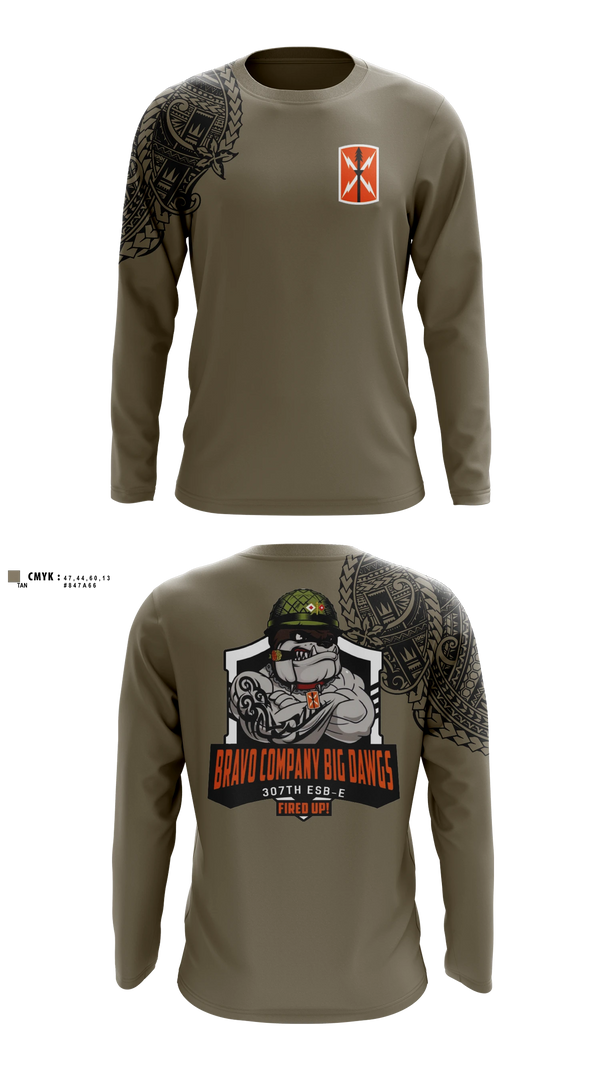 Long Sleeve Performance Shirt, Bravo 307th ESBE, Army, Teamtime, Team time, sublimation, custom sports apparel, team uniforms, spirit wear, spiritwear, sports uniforms, custom shirts, team store, custom team store, fundraiser sports, apparel fundraiser
