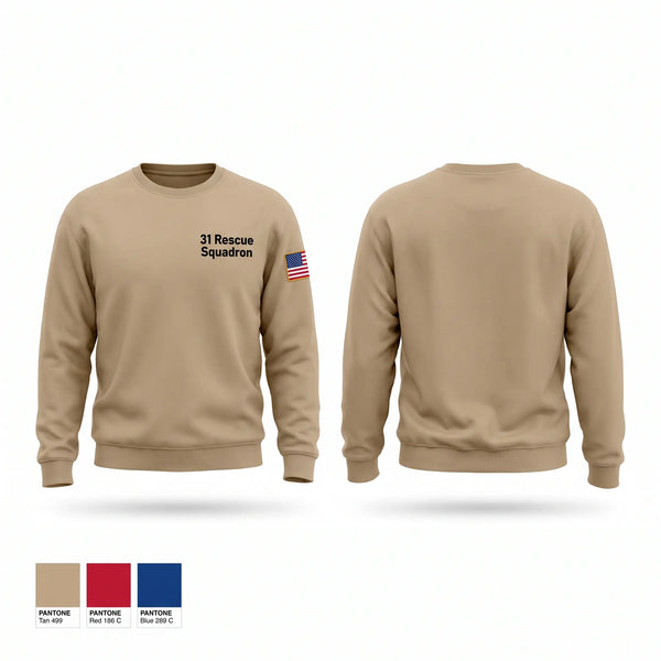 Crew Neck Sweatshirt, 31 Rescue Squadron, Air Force, Teamtime, Team time, sublimation, custom sports apparel, team uniforms, spirit wear, spiritwear, sports uniforms, custom shirts, team store, custom team store, fundraiser sports, apparel fundraiser