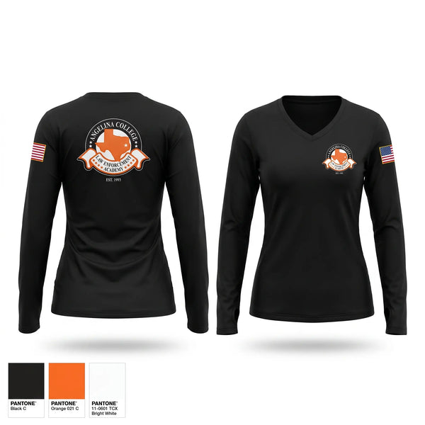 Womens Long Sleeve Vneck Shirt, AC Police Academy, Police, Teamtime, Team time, sublimation, custom sports apparel, team uniforms, spirit wear, spiritwear, sports uniforms, custom shirts, team store, custom team store, fundraiser sports, apparel fundraiser