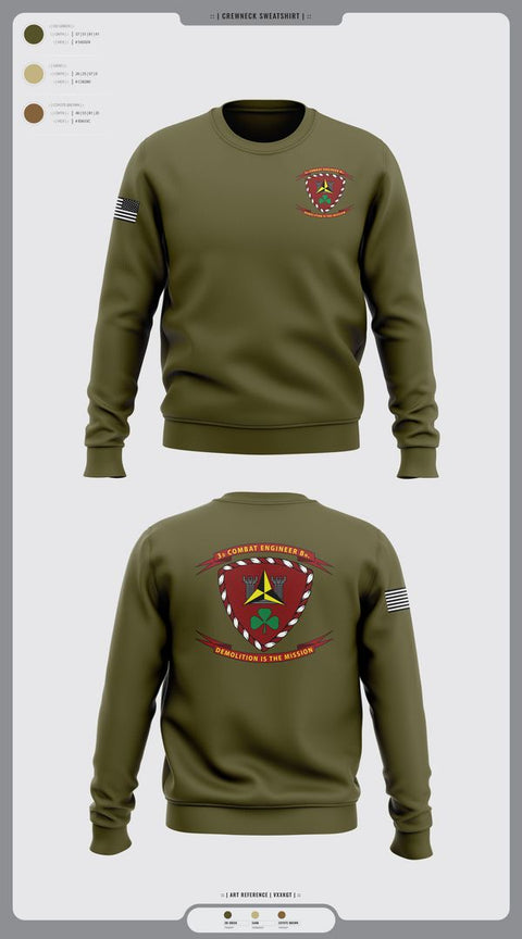 Crew Neck Sweatshirt, 3d Combat Engineer Battalion, , Teamtime, Team time, sublimation, custom sports apparel, team uniforms, spirit wear, spiritwear, sports uniforms, custom shirts, team store, custom team store, fundraiser sports, apparel fundraiser
