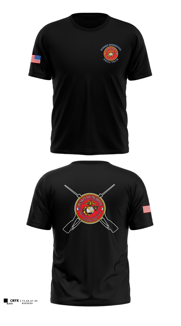 Old School Cotton Feel Shirt, Ruskin Highschool MCJROTC drill team, Marines, Teamtime, Team time, sublimation, custom sports apparel, team uniforms, spirit wear, spiritwear, sports uniforms, custom shirts, team store, custom team store, fundraiser sports, apparel fundraiser