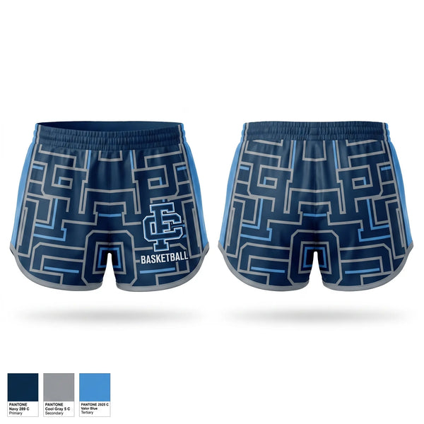 Womens Shorts, Fellowship Christian School, Men's Basketball, Teamtime, Team time, sublimation, custom sports apparel, team uniforms, spirit wear, spiritwear, sports uniforms, custom shirts, team store, custom team store, fundraiser sports, apparel fundraiser