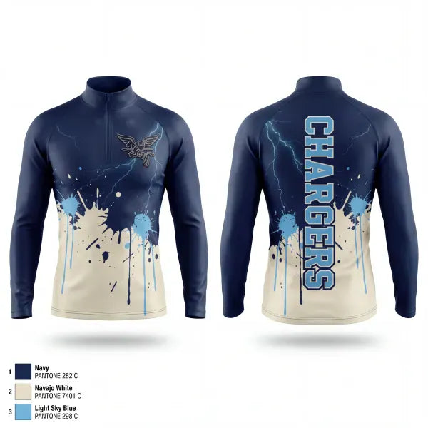 Quarter Zip Jacket, Ansonia Chargers, Track & Field, Teamtime, Team time, sublimation, custom sports apparel, team uniforms, spirit wear, spiritwear, sports uniforms, custom shirts, team store, custom team store, fundraiser sports, apparel fundraiser